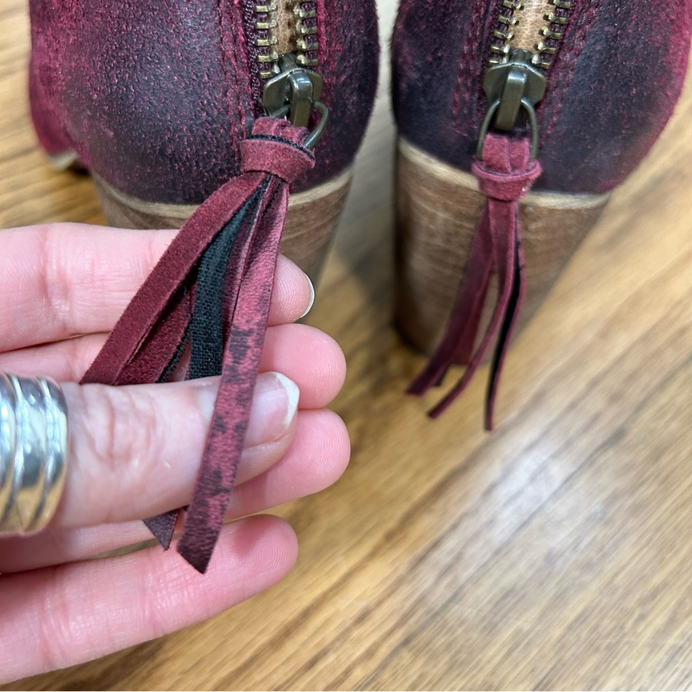 BP. | Trott Distressed Burgundy Suede Booties Size 8.5 - Picture 12 of 13